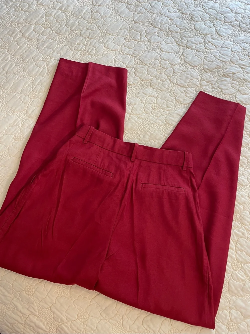 Banana Republic Lena Wide-Leg Red Crimson Trousers Size 4